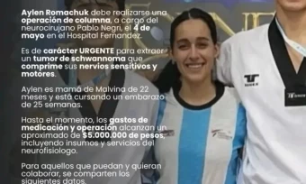 Colecta solidaria en Alte. Brown para operar a Aylen, una joven embarazada con un tumor en la columna