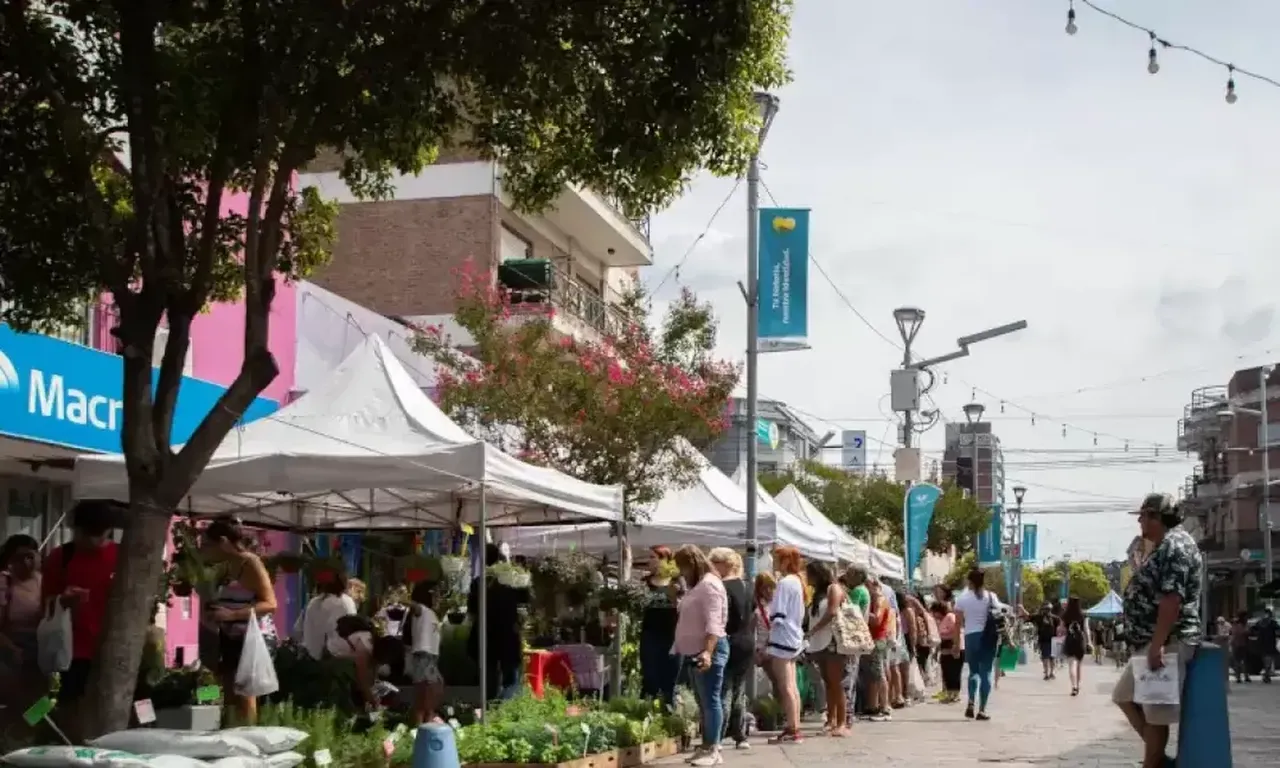 La floricultura varelense florece en la Peatonal Monteagudo